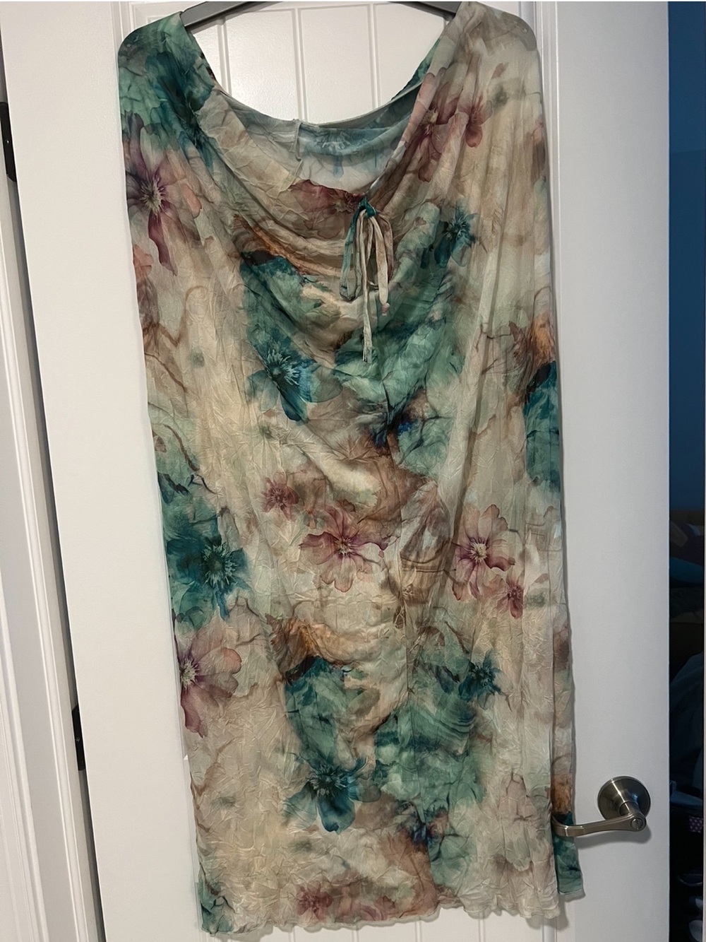 PrettyLittleThing Watercolor Tie-Dye Maxi Crinkle Skirt Plus Size 22, NWT